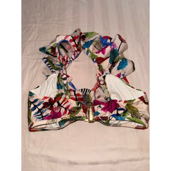 PatBO Zamia floral print bikini top size medium - Picture 3 of 6
